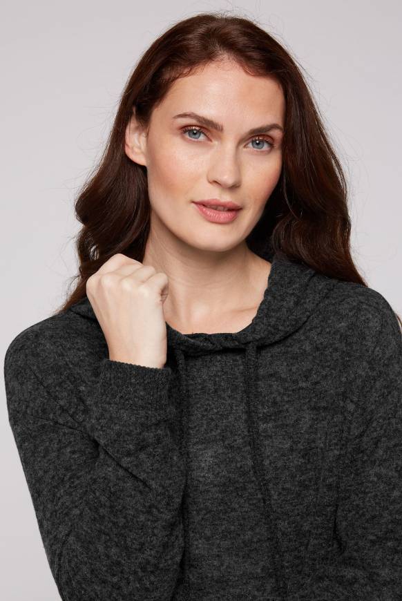 Soccx Basic Hoodie Aus Flauschstrick Black