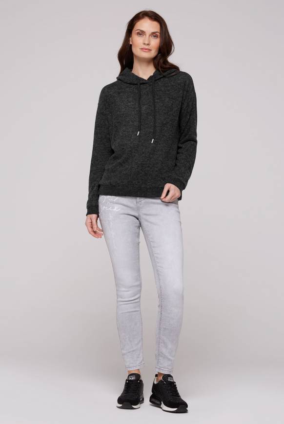 Soccx Basic Hoodie Aus Flauschstrick Black