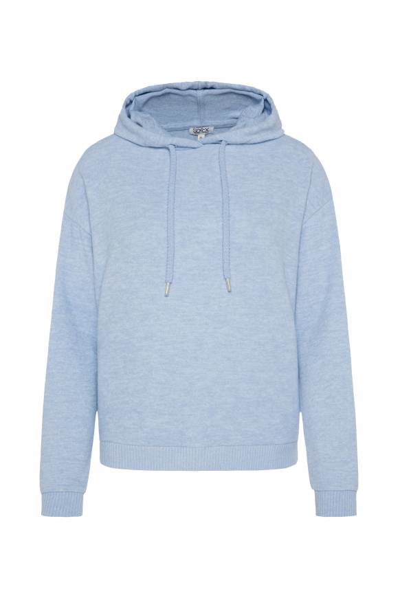 Soccx Basic Hoodie Aus Flauschstrick Cool Blue