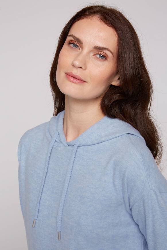 Soccx Basic Hoodie Aus Flauschstrick Cool Blue