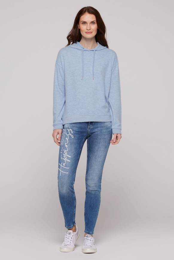 Soccx Basic Hoodie Aus Flauschstrick Cool Blue