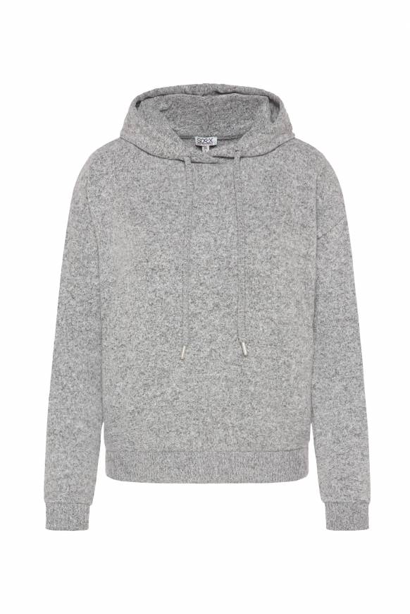 Soccx Basic Hoodie Aus Flauschstrick Grey Melange