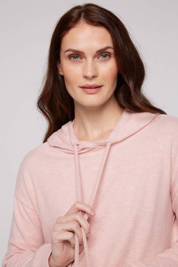 Soccx Basic Hoodie Aus Flauschstrick Rose Blush