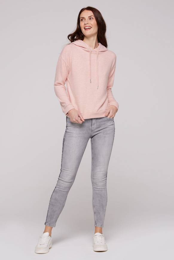 Soccx Basic Hoodie Aus Flauschstrick Rose Blush