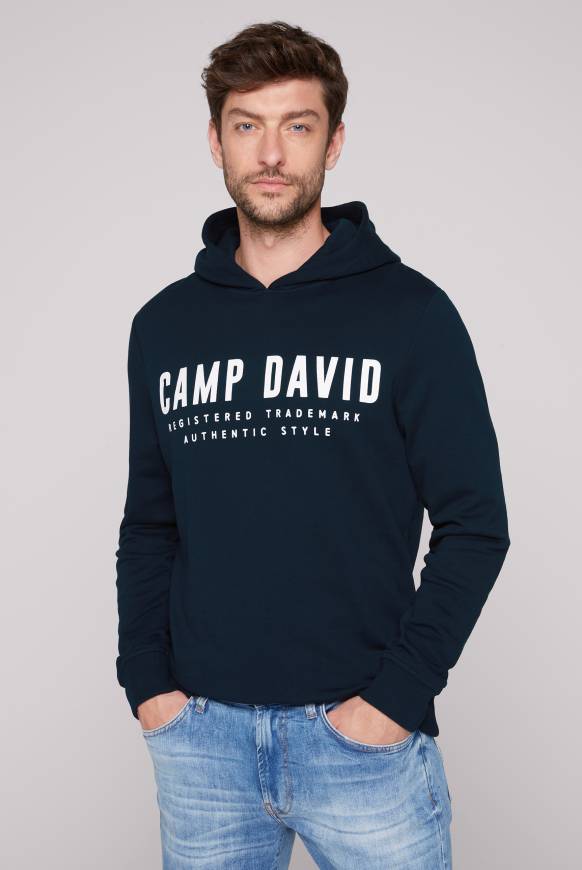 Soccx Basic Hoodie mit Logo Print blue navy