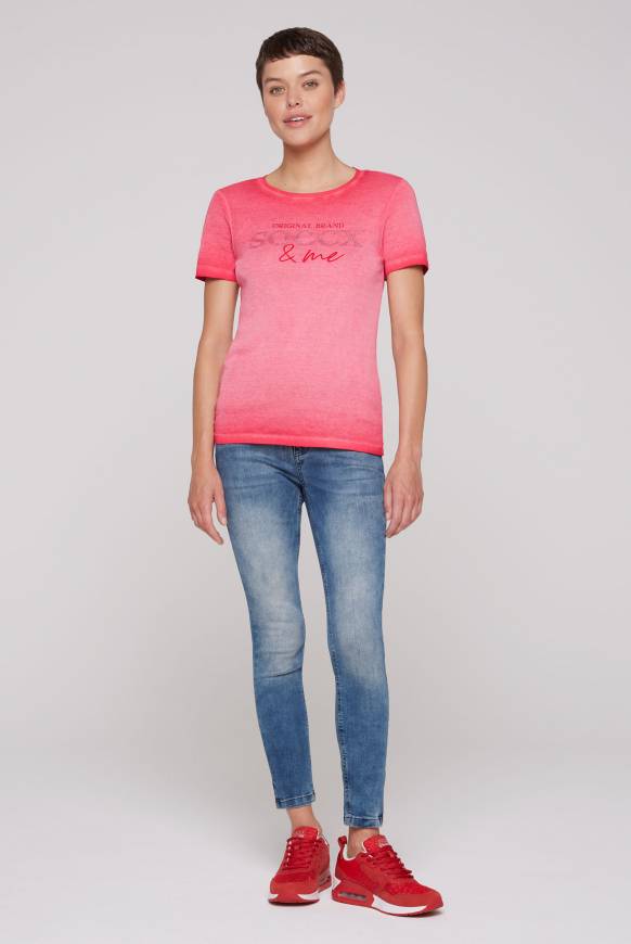 Soccx Basic Logo T-Shirt Oil Dyed Clear Red