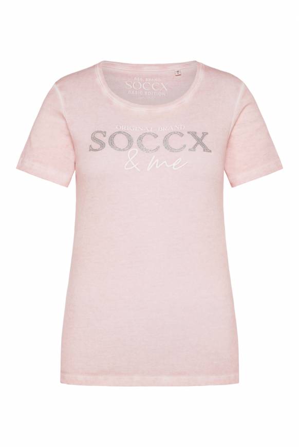 Soccx Basic Logo T-Shirt Oil Dyed Rose Blush