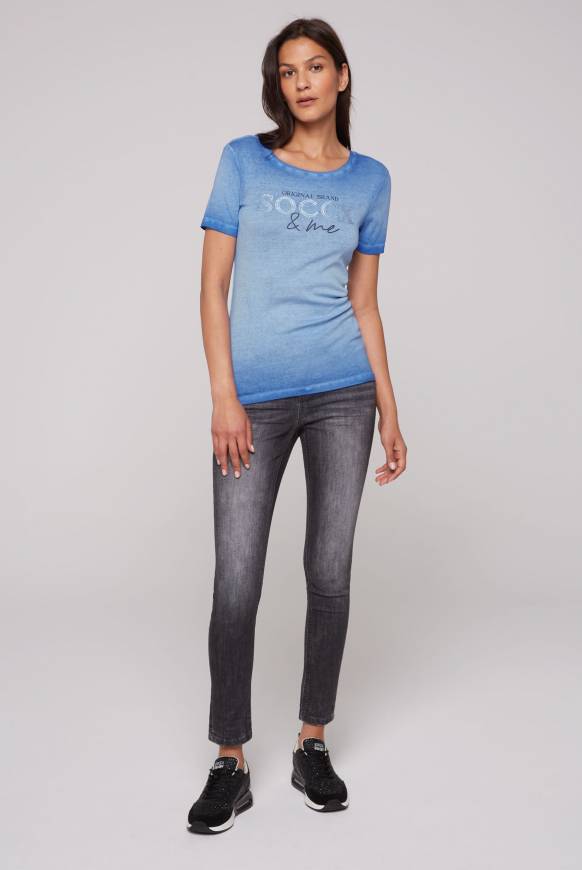 Soccx Basic Logo T-Shirt Oil Dyed Vividblue