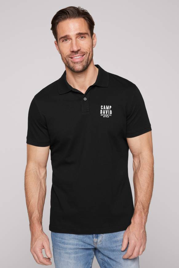 Soccx Basic Pikee-Polo mit Logo-Stickerei black