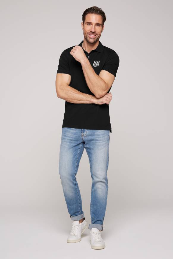 Soccx Basic Pikee-Polo Mit Logo-Stickerei Black