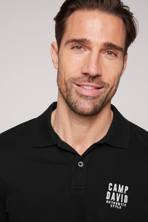 Soccx Basic Pikee-Polo Mit Logo-Stickerei Black