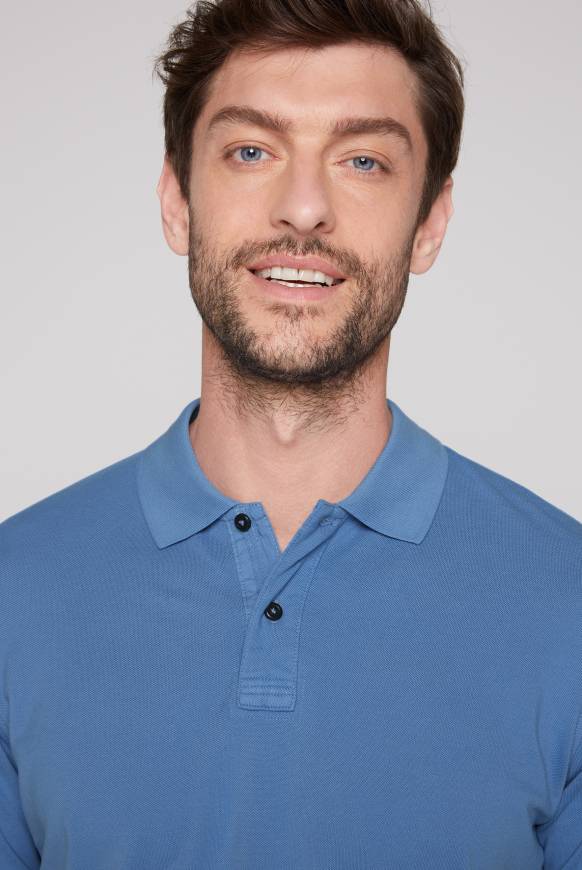 Soccx Basic Pikee-Polo Mit Trikotkragen Sky Blue