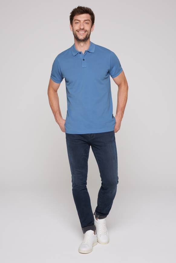 Soccx Basic Pikee-Polo Mit Trikotkragen Sky Blue