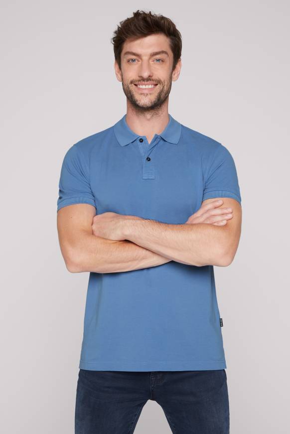 Soccx Basic Pikee-Polo mit Trikotkragen sky blue