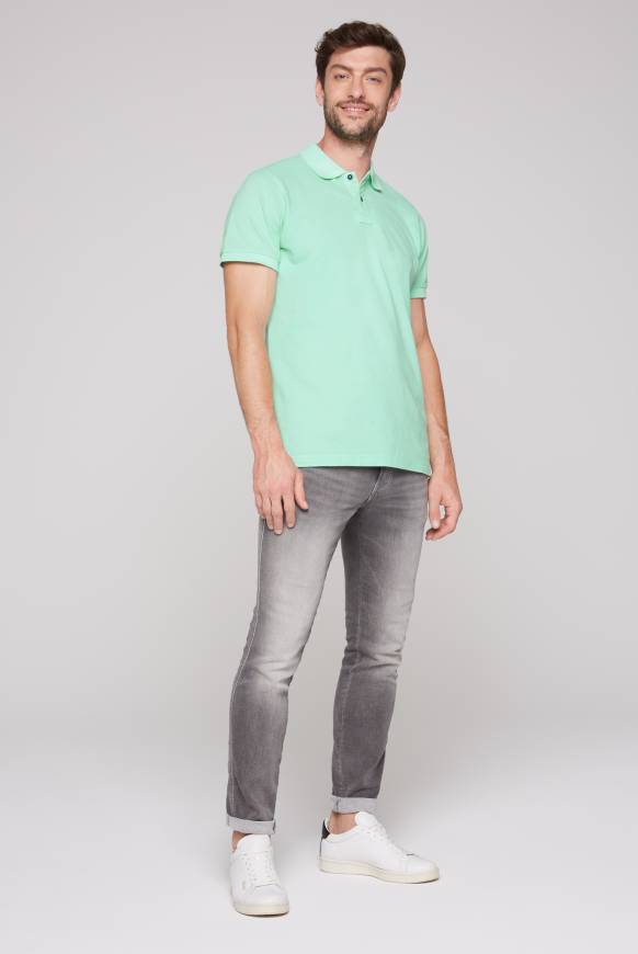 Soccx Basic Pikee-Polo Mit Trikotkragen Sun Aqua