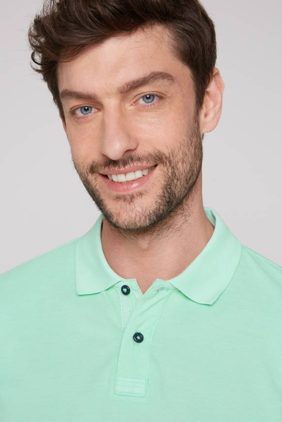 Soccx Basic Pikee-Polo Mit Trikotkragen Sun Aqua