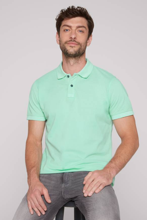 Soccx Basic Pikee-Polo mit Trikotkragen sun aqua