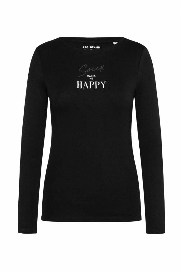 Soccx Basic Rippshirt Mit Glitter Wording Black