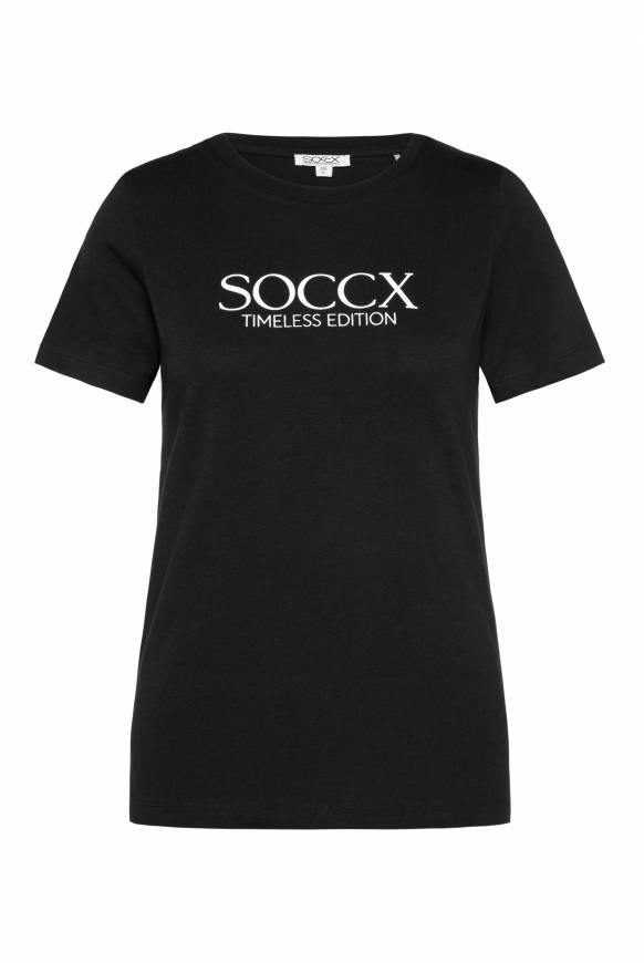 Soccx Basic T-Shirt Mit Logo Print Black