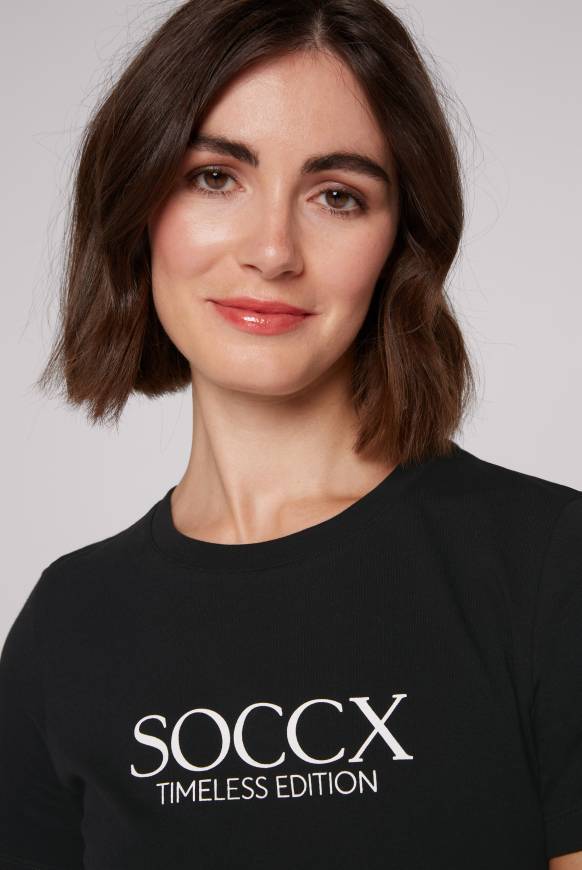 Soccx Basic T-Shirt Mit Logo Print Black