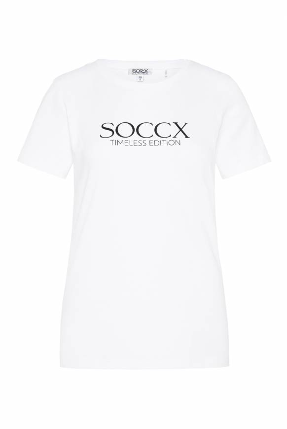 Soccx Basic T-Shirt Mit Logo Print Opticwhite