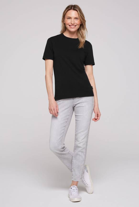 Soccx Basic T-Shirt Mit Rundhalsausschnitt Black