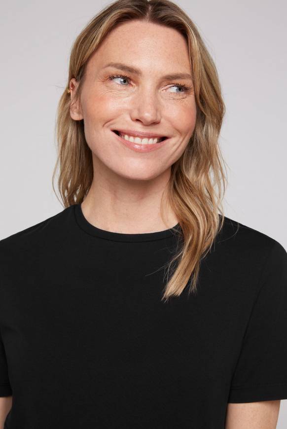 Soccx Basic T-Shirt Mit Rundhalsausschnitt Black