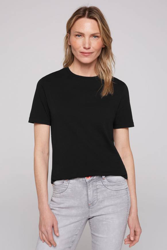 Soccx Basic T-Shirt Mit Rundhalsausschnitt Black
