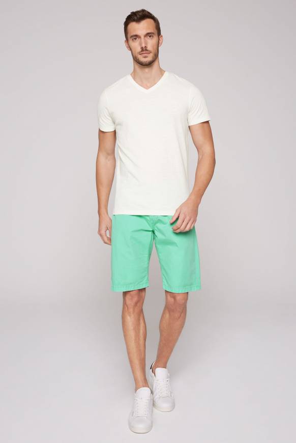 Soccx Basic T-Shirt Mit V-Ausschnitt Ivory