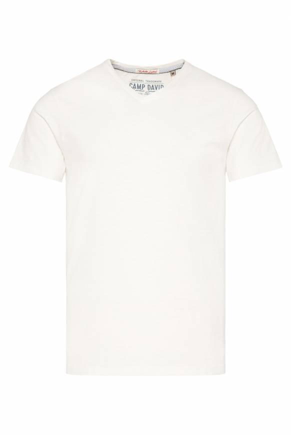 Soccx Basic T-Shirt Mit V-Ausschnitt Ivory