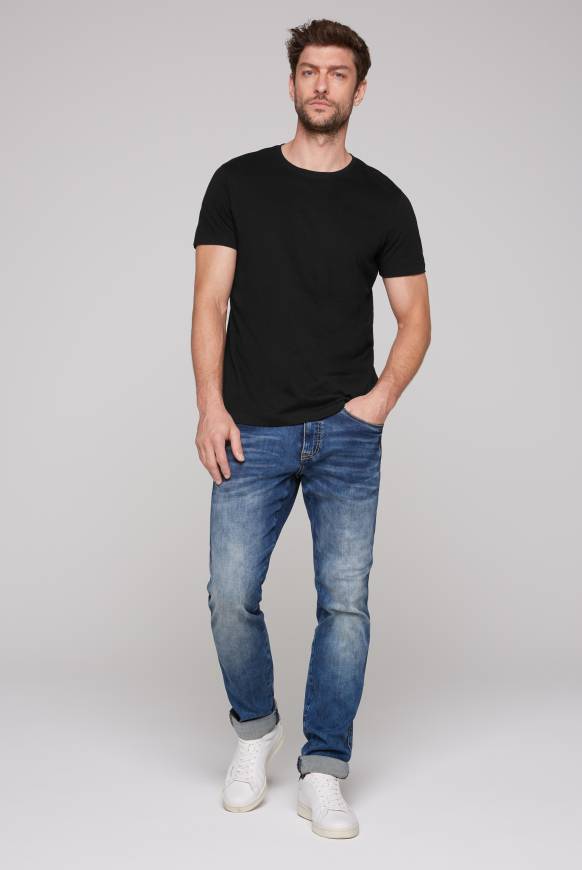 Soccx Basic T-Shirt Rundhals 2er-Pack Black