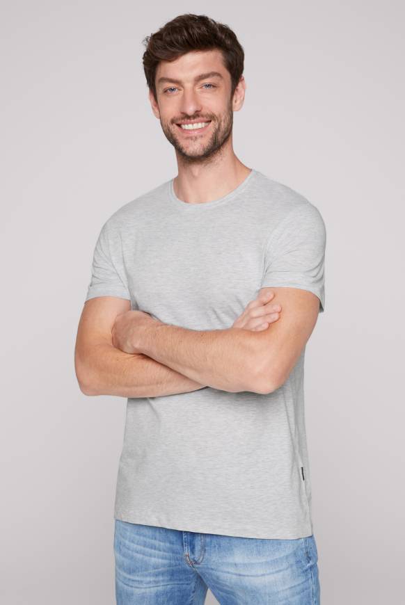 Soccx Basic T-Shirt Rundhals 2er-Pack Grey Melange