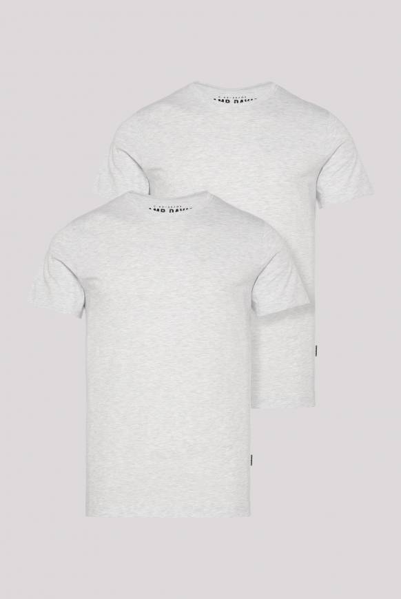 Soccx Basic T-Shirt Rundhals 2er-Pack Grey Melange