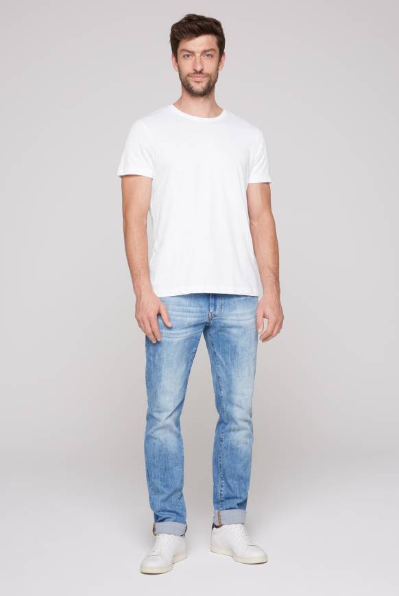 Soccx Basic T-Shirt Rundhals 2er-Pack Opticwhite