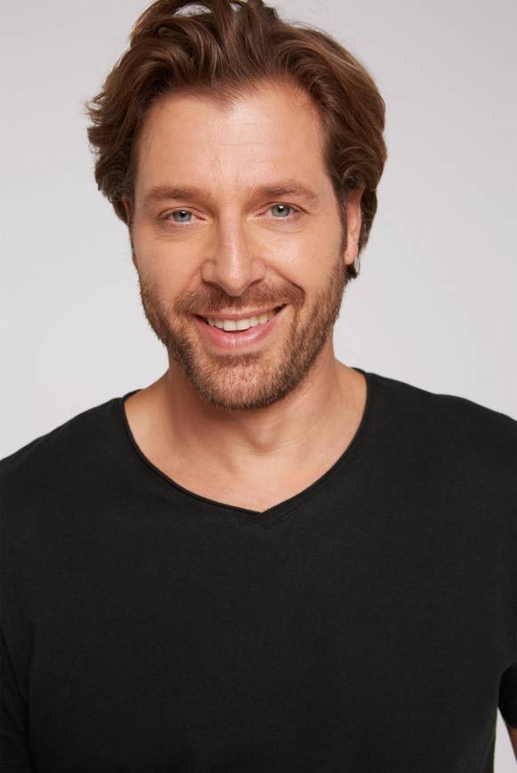 Soccx Basic T-Shirt V-Neck 2er-Pack Black