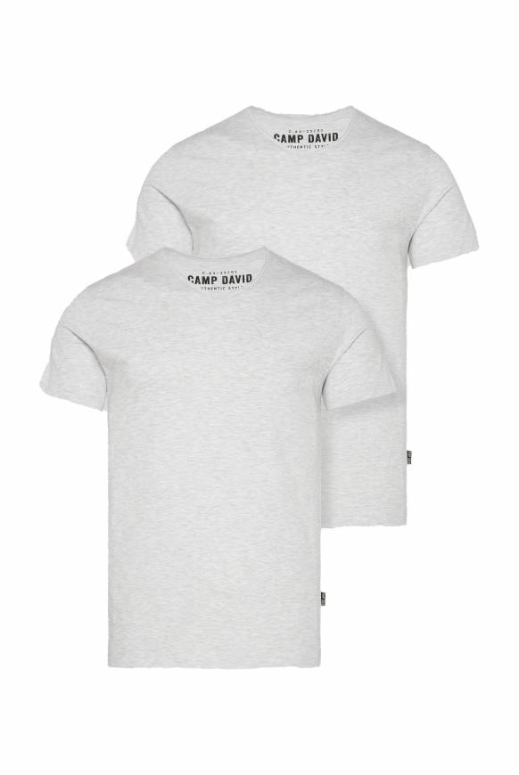 Soccx Basic T-Shirt V-Neck 2er-Pack Grey Melange