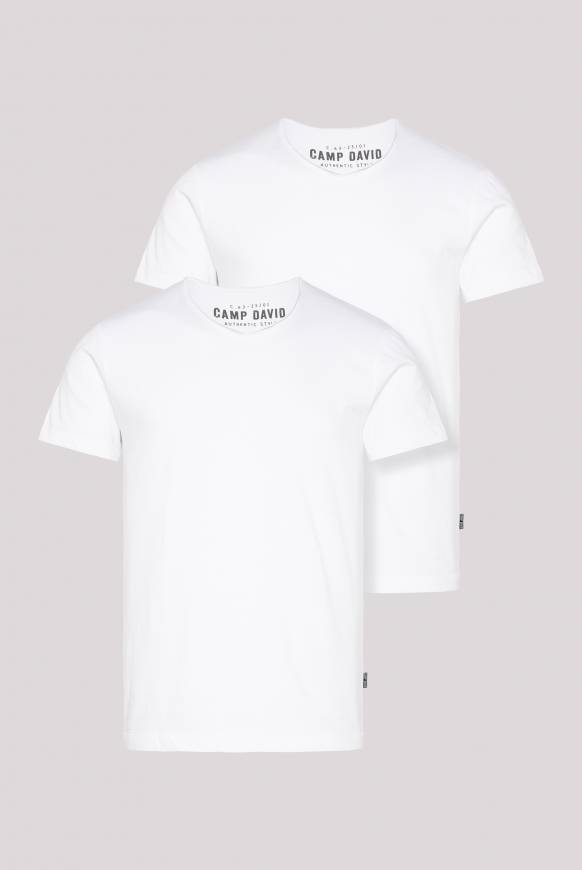 Soccx Basic T-Shirt V-Neck 2er-Pack Opticwhite