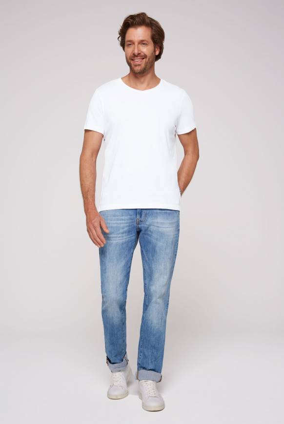 Soccx Basic T-Shirt V-Neck 2er-Pack Opticwhite