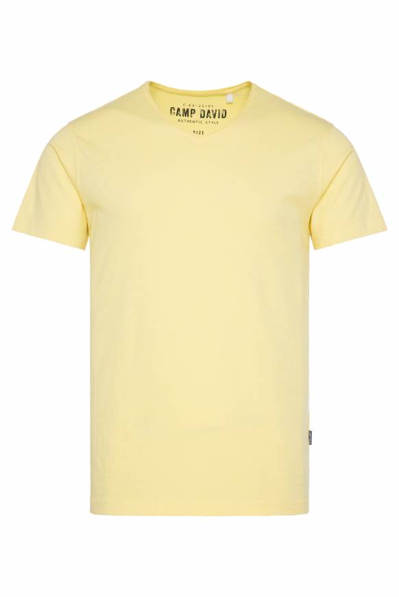 Soccx Basic T-Shirt V-Neck Mit Used-Kante Sun