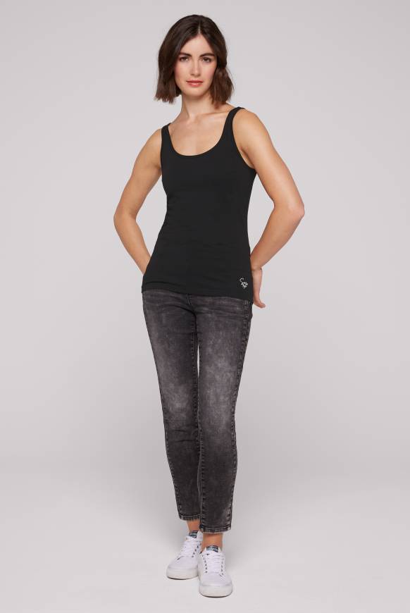 Soccx Basic Top Mit Mini Logo Print Black