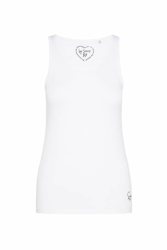 Soccx Basic Top Mit Mini Logo Print Opticwhite