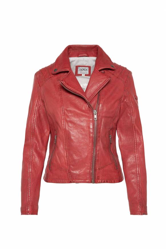 Soccx Bikerjacke Aus Leder Im Vintage Look Red