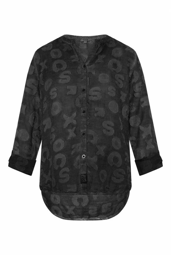 Soccx Bluse Oil Dyed Mit Intarsia-Muster Black