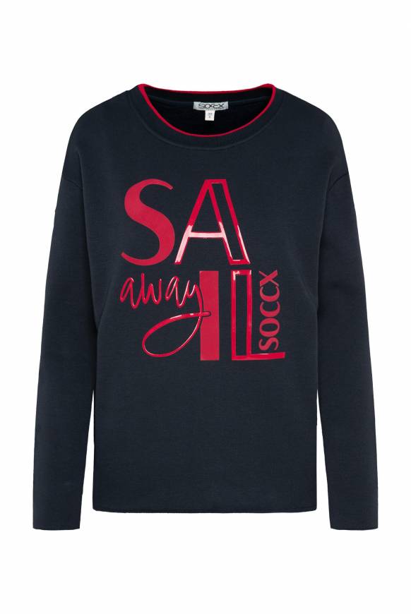Soccx Bonded Sweatshirt Mit Glossy-Print Blue Navy