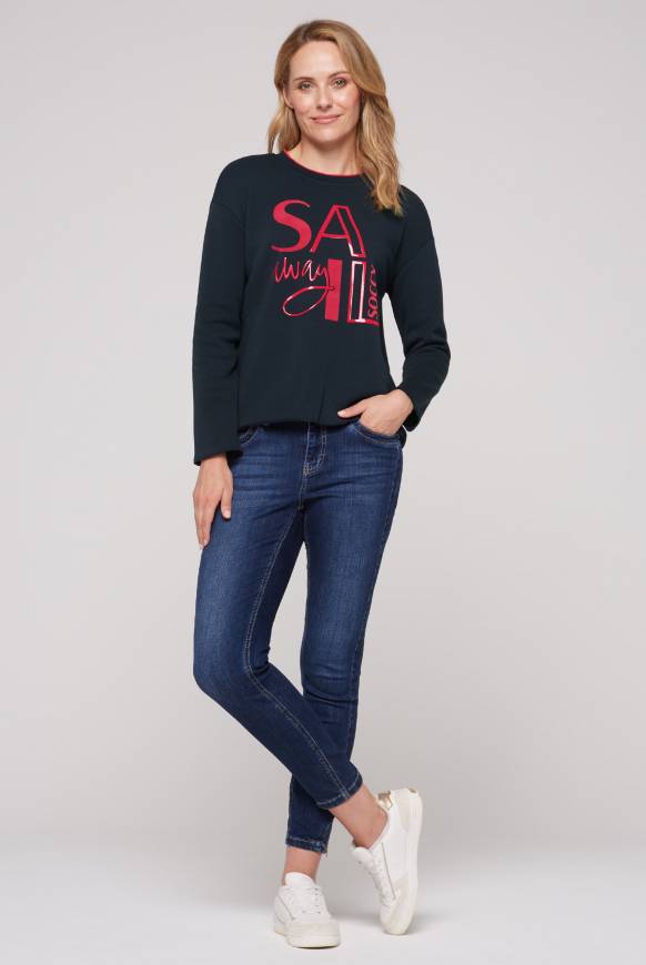 Soccx Bonded Sweatshirt Mit Glossy-Print Blue Navy