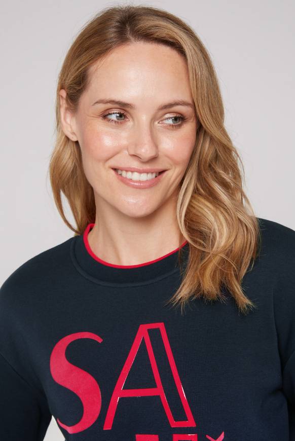 Soccx Bonded Sweatshirt Mit Glossy-Print Blue Navy