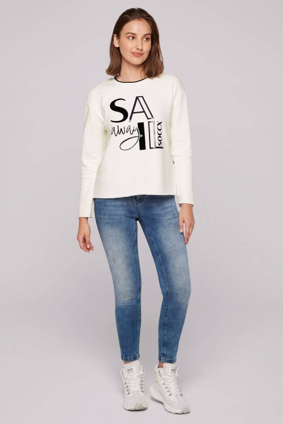 Soccx Bonded Sweatshirt Mit Glossy-Print Ivory