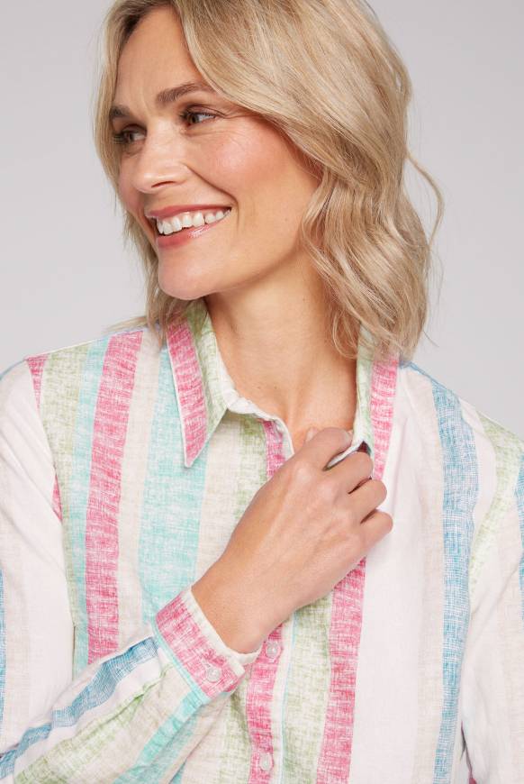 Soccx Bunt Gestreifte Leinenbluse Multi Color