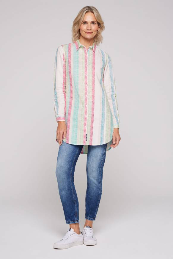 Soccx Bunt Gestreifte Leinenbluse Multi Color