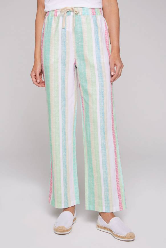 Soccx Bunt gestreifte Leinenhose multi color